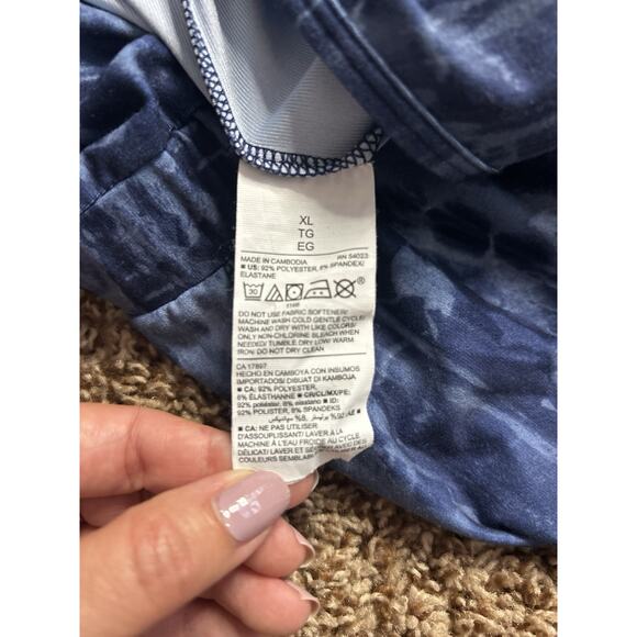 Old Navy Women’s XL Active Blue Pattern Jumpsuit Breath On Stretchy Pockets - Picture 4 of 7